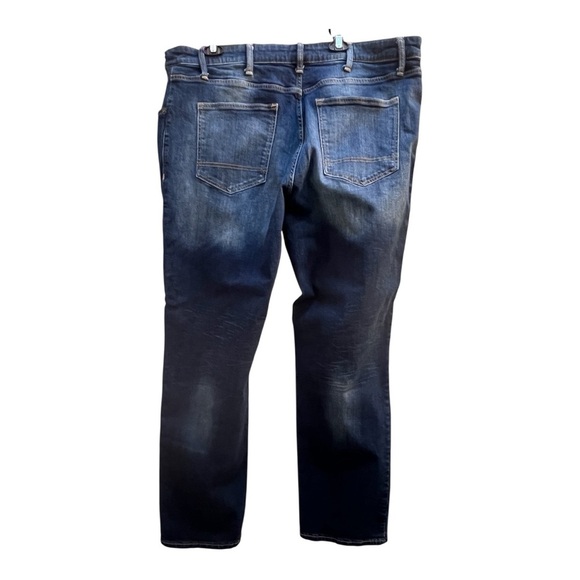 Men's Stretch Straight Leg Jeans Washed Dark Blue Denim Size 44 - Picture 2 of 4